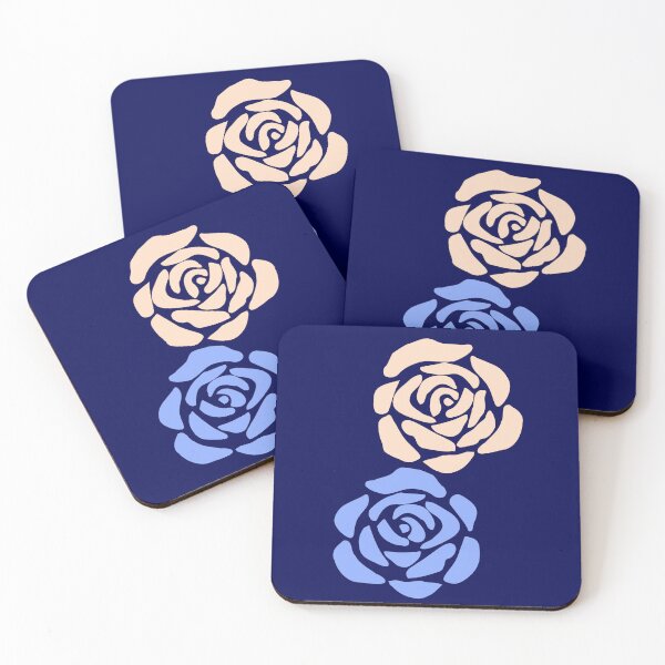 Item preview, Impossible Couple Blue Peach Abstract Roses Shapes Mania designed and sold by Shapes-Mania.