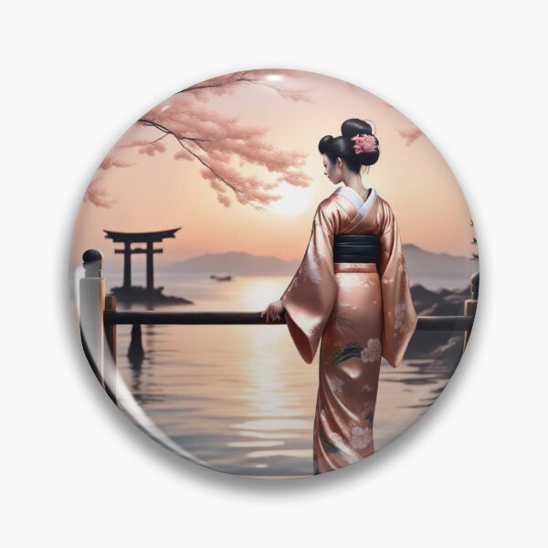 Item preview,  Beautiful geisha full body picture, kimono, tori gate, pagoda, sunrise, sunset designed and sold by Coolparrotgirl.