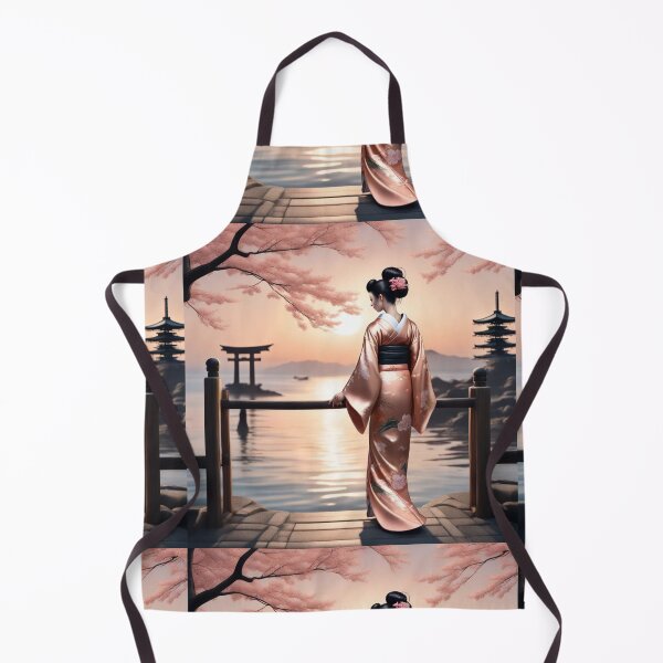 Item preview, Beautiful geisha full body picture, kimono, tori gate, pagoda, sunrise, sunset designed and sold by Coolparrotgirl.