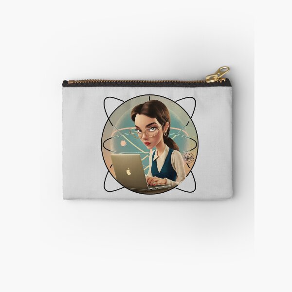 Item preview, a serious student in front of her screen designed and sold by Queen-of-Pinups.