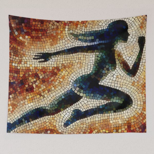 Item preview, Mosaic Momentum The Artful Sprint of Pixelated Shades designed and sold by ArtComixHaven.
