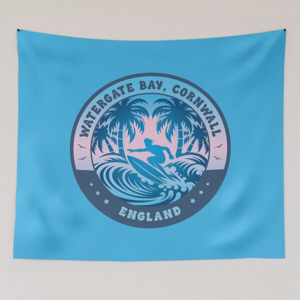 Item preview, Watergate Bay Cornwall Coast England Surfing Design designed and sold by CynthiaGraphics.