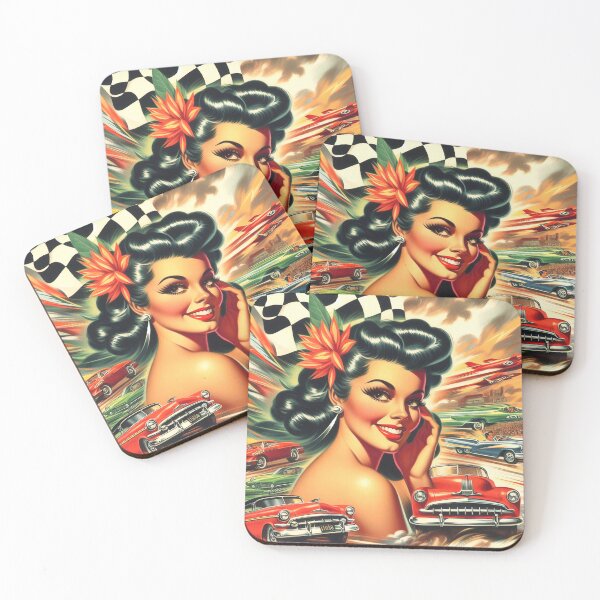 Item preview, Vintage Motorsports Pin-up designed and sold by PulpVintage.