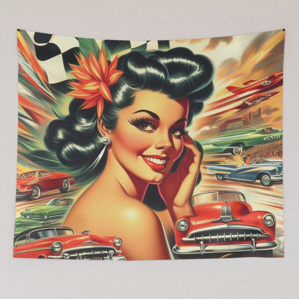 Item preview, Vintage Motorsports Pin-up designed and sold by PulpVintage.