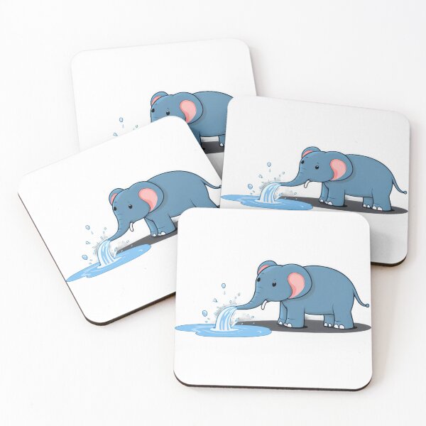 Item preview, Cute Chubby Elephant Drinking Water designed and sold by omerfdln34.