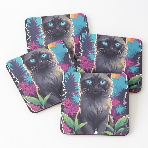 Item preview, black light poster style kitty kat designed and sold by wojysmokes.
