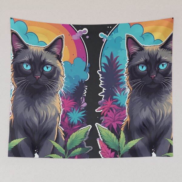Item preview, black light poster style kitty kat designed and sold by wojysmokes.