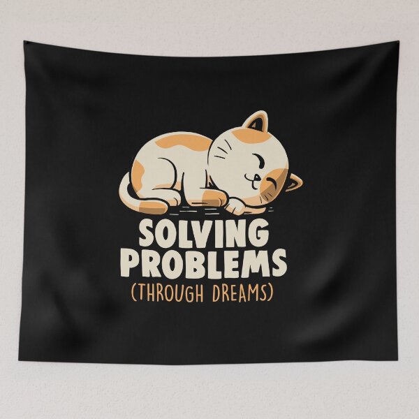 Item preview, Solving Problems Through Dreams - Funny Cute Lazy Sleeping Cat Gift designed and sold by koalateess.