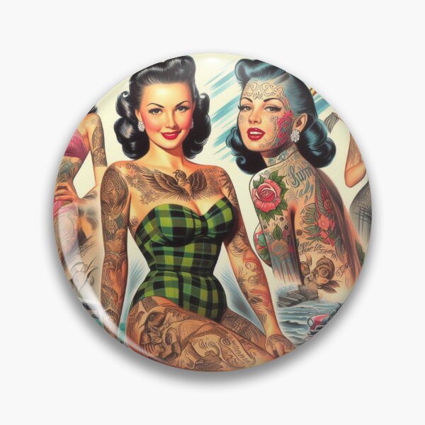 Item preview, Vintage Tattooed Pin-up designed and sold by PulpVintage.