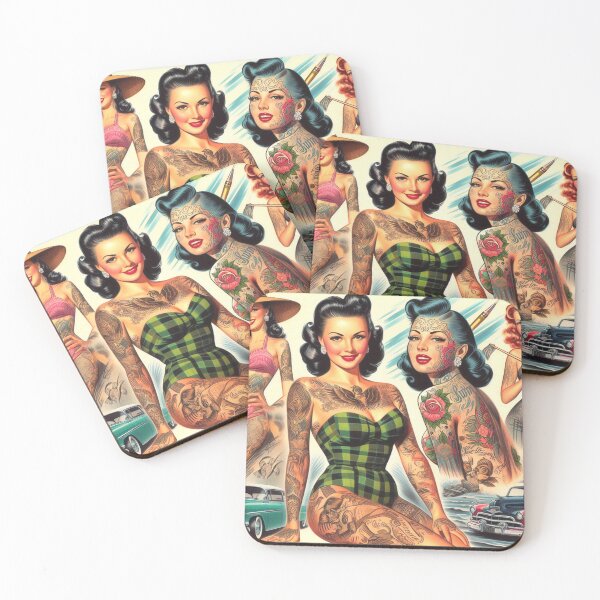 Item preview, Vintage Tattooed Pin-up designed and sold by PulpVintage.