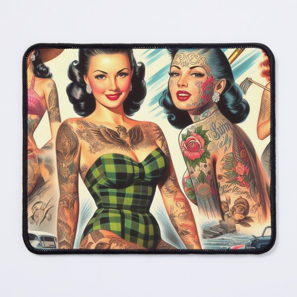 Item preview, Vintage Tattooed Pin-up designed and sold by PulpVintage.
