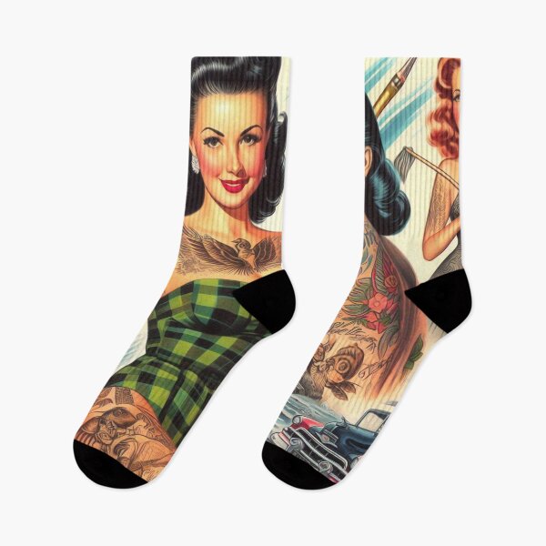 Item preview, Vintage Tattooed Pin-up designed and sold by PulpVintage.