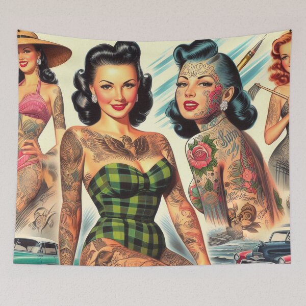Item preview, Vintage Tattooed Pin-up designed and sold by PulpVintage.