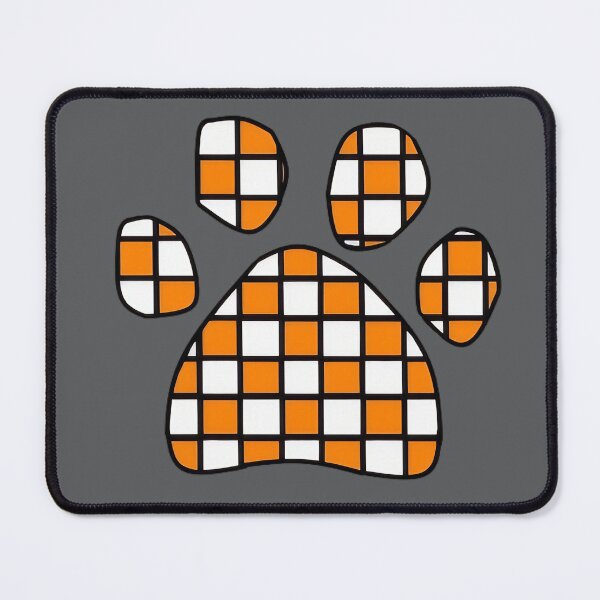Item preview, Orange W/ Outline Checkerboard Puppy Paw designed and sold by Pickle Wicked Designs.