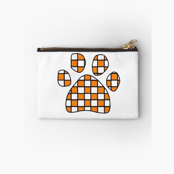 Item preview, Orange W/ Outline Checkerboard Puppy Paw designed and sold by Pickle Wicked Designs.
