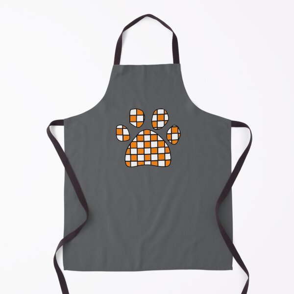 Item preview, Orange W/ Outline Checkerboard Puppy Paw designed and sold by Pickle Wicked Designs.