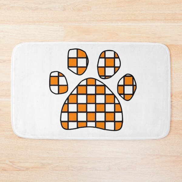 Item preview, Orange W/ Outline Checkerboard Puppy Paw designed and sold by Pickle Wicked Designs.