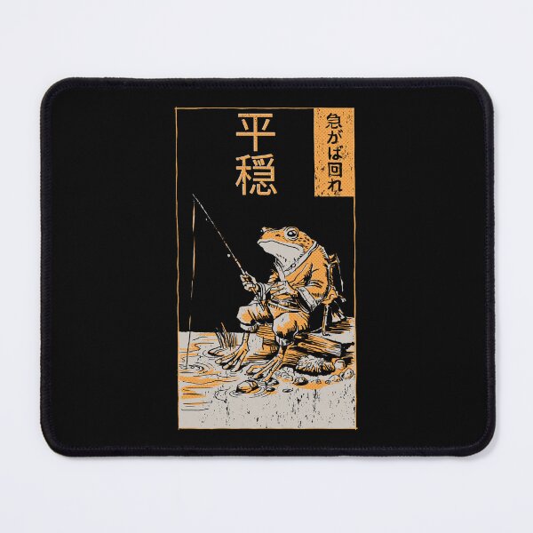 Item preview, Relax with Grumpy Frog: A Vintage Manga Fishing Journey. Japanese Art. Toad (version: dark). designed and sold by Kraftees.