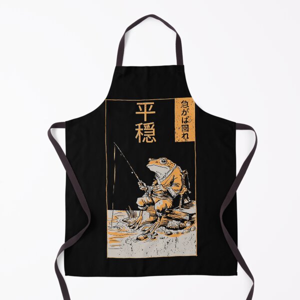 Item preview, Relax with Grumpy Frog: A Vintage Manga Fishing Journey. Japanese Art. Toad (version: dark). designed and sold by Kraftees.