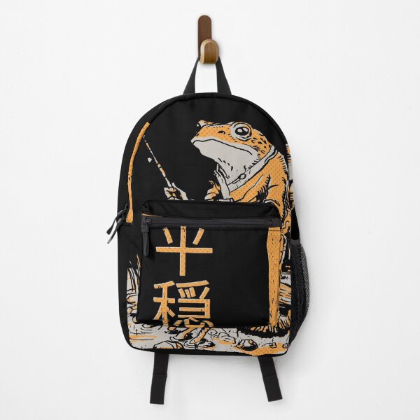 Item preview, Relax with Grumpy Frog: A Vintage Manga Fishing Journey. Japanese Art. Toad (version: dark). designed and sold by Kraftees.