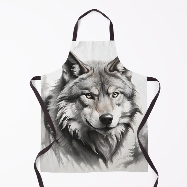 Item preview, Black and white Wolf pencil drawing designed and sold by Pencil-Art.