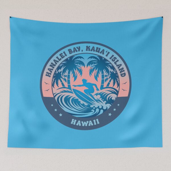 Item preview, Hanalei Bay Kauai Island Hawaii Surfing Design designed and sold by CynthiaGraphics.