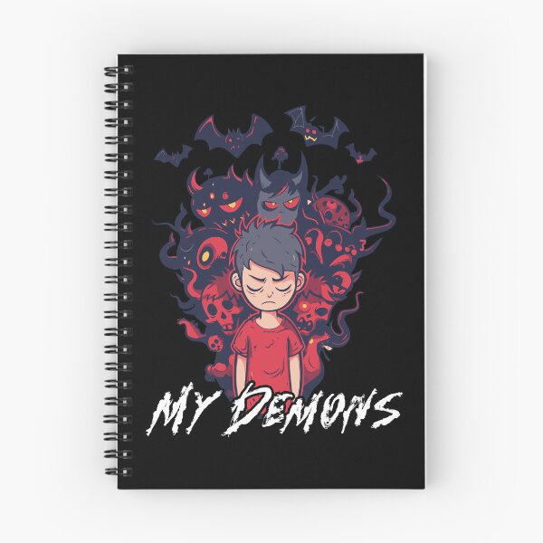 Item preview, My Demons - a picture of past demons behind a boy in red designed and sold by JoksterHaven.