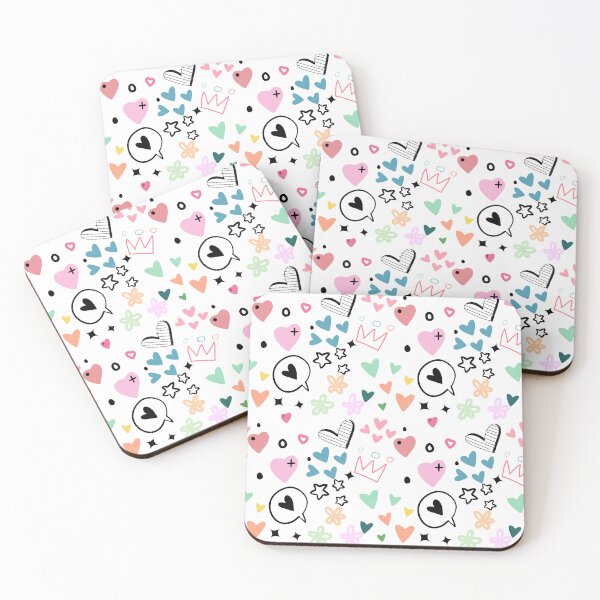 Item preview, Doodle art in aesthetic colourful hearts, crown,stars and flowers. designed and sold by Chicas-wonder.