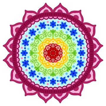 Artwork thumbnail, Rainbow Mandala by Julie Erin Designs