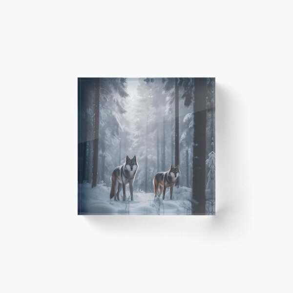 Item preview, Wolves in snowy forest designed and sold by gmerkys.