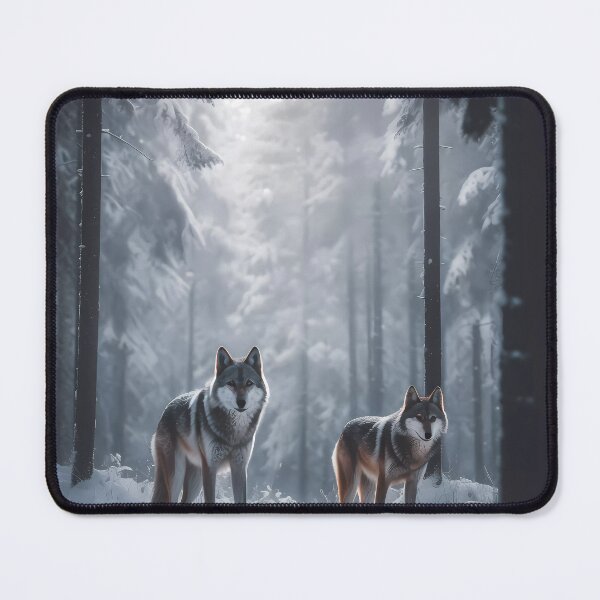 Item preview, Wolves in snowy forest designed and sold by gmerkys.