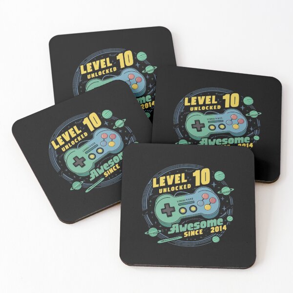 Item preview, level 10 unlocked awesome since 2014 designed and sold by first-shirt ⭐ ⭐ ⭐ ⭐ ⭐.