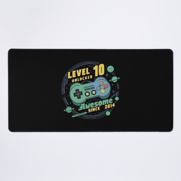 Item preview, level 10 unlocked awesome since 2014 designed and sold by first-shirt ⭐ ⭐ ⭐ ⭐ ⭐.