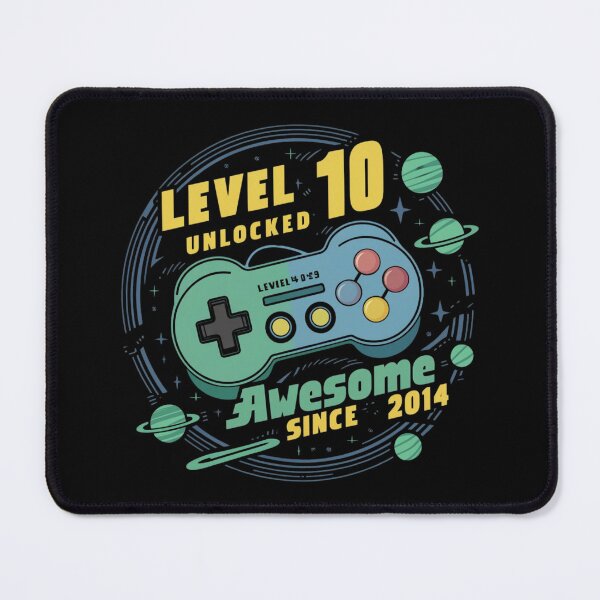 Item preview, level 10 unlocked awesome since 2014 designed and sold by first-shirt ⭐ ⭐ ⭐ ⭐ ⭐.