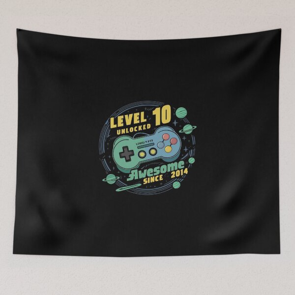 Item preview, level 10 unlocked awesome since 2014 designed and sold by first-shirt ⭐ ⭐ ⭐ ⭐ ⭐.