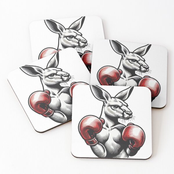 Item preview, Minimalist Boxing Kangaroo Red Gloves designed and sold by Martial-Art-23.