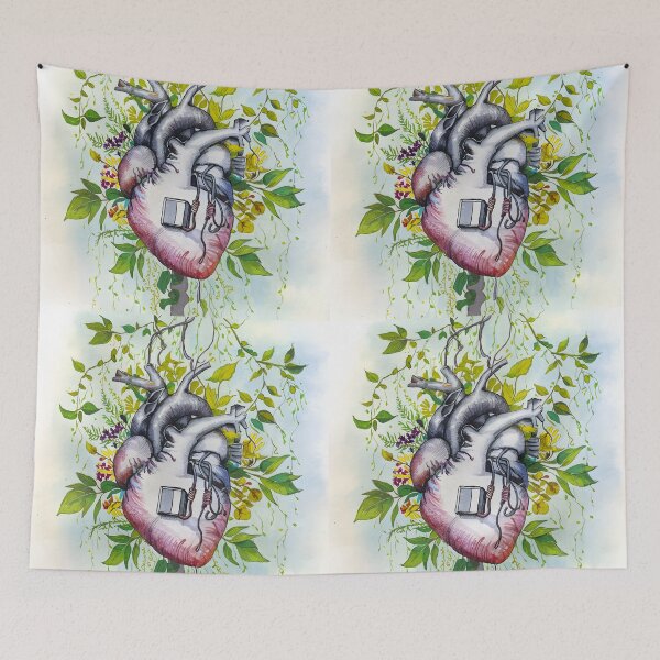 Item preview, Botanical Beat: Watercolor Heart with Life-saving Touch designed and sold by EmeraldeaArt.