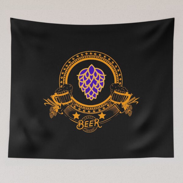 Item preview, Beer Logo Orange And Purple Colour Hops designed and sold by FelipaCassin.