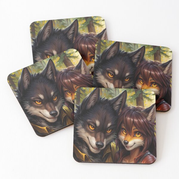 Item preview, Furry couple hiking in the forest designed and sold by AnimsAIUniverse.