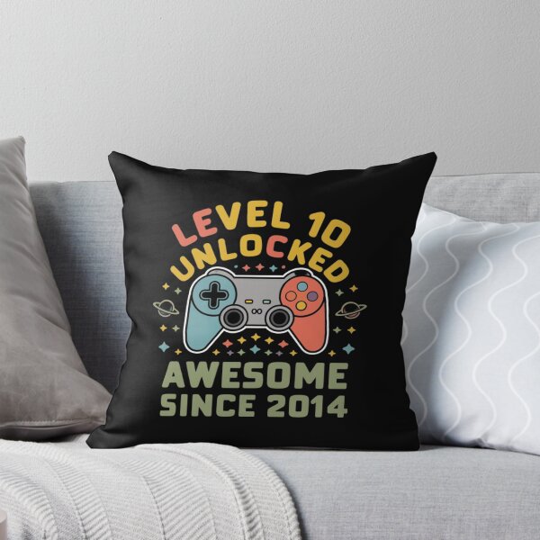 Item preview, level 10 unlocked awesome since 2014 designed and sold by first-shirt ⭐ ⭐ ⭐ ⭐ ⭐.