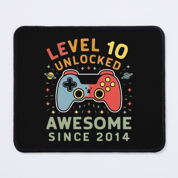 Item preview, level 10 unlocked awesome since 2014 designed and sold by first-shirt ⭐ ⭐ ⭐ ⭐ ⭐.