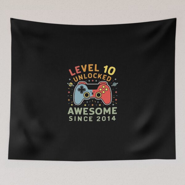 Item preview, level 10 unlocked awesome since 2014 designed and sold by first-shirt ⭐ ⭐ ⭐ ⭐ ⭐.