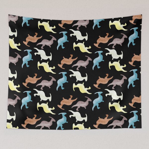 Item preview, Parasaurolophus Dinosaur Pattern (Black) designed and sold by BLAAAAASK.
