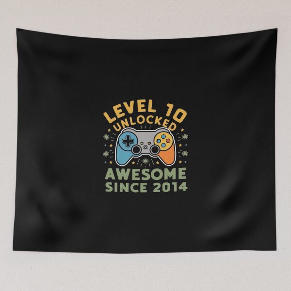 Item preview,  level 10 unlocked awesome since 2014 designed and sold by first-shirt ⭐ ⭐ ⭐ ⭐ ⭐.