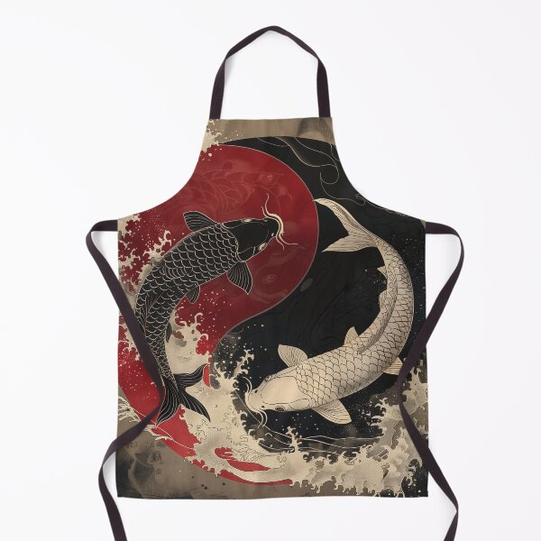 Item preview, yin and yang koi fish, Japanese, red, white and black designed and sold by molly-josh-art.