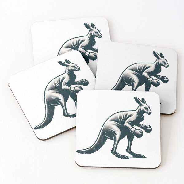 Item preview, Boxing Kangaroo Black and White minimalist  designed and sold by Martial-Art-23.