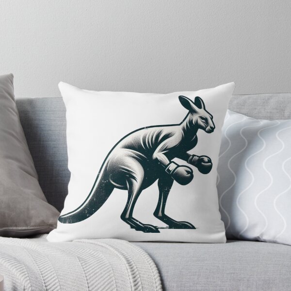 Item preview, Boxing Kangaroo Black and White minimalist  designed and sold by Martial-Art-23.