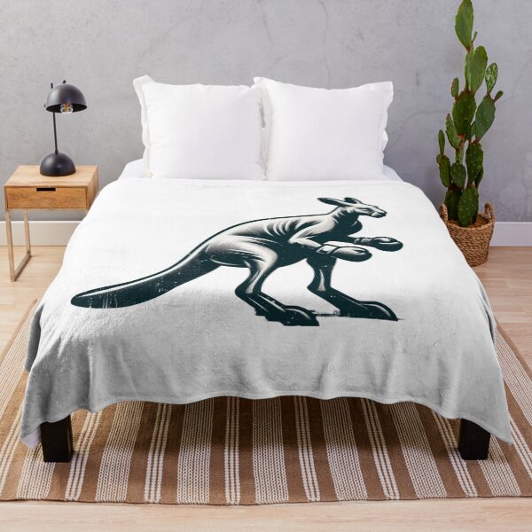 Item preview, Boxing Kangaroo Black and White minimalist designed and sold by Martial-Art-23.