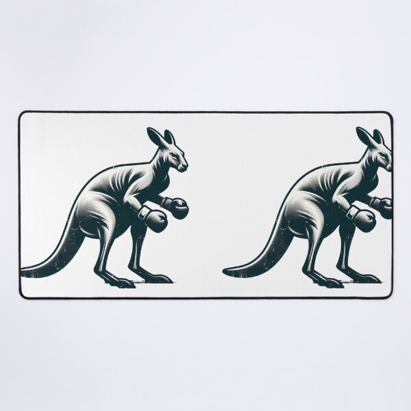 Item preview, Boxing Kangaroo Black and White minimalist designed and sold by Martial-Art-23.