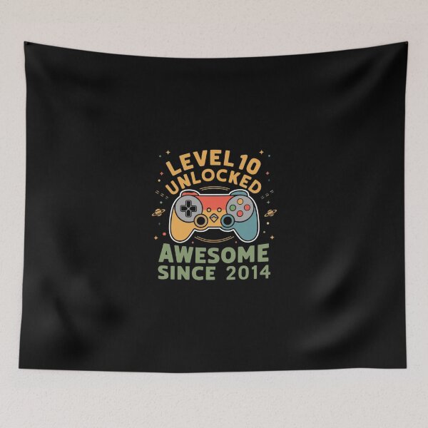 Item preview, level 10 unlocked awesome since 2014 designed and sold by first-shirt ⭐ ⭐ ⭐ ⭐ ⭐.